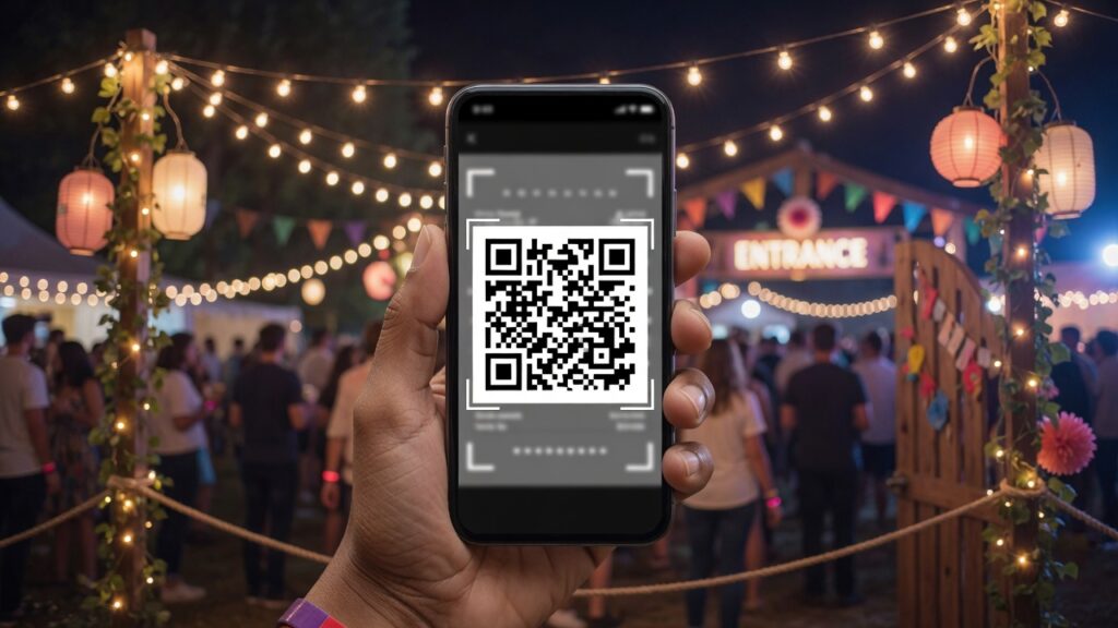 Ingresso com QR Code no celular em evento