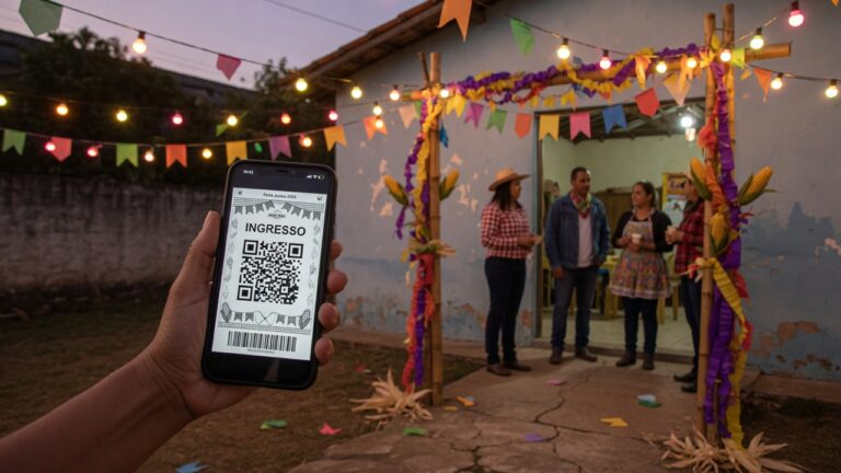 Ingresso com QR Code na entrada de festa do grupo escoteiro